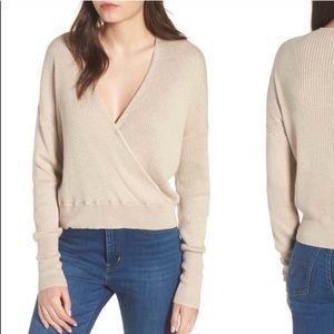 Leith Nordstrom Tan V Neck Sweater